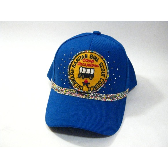 Handmade vintage Blinged out Camp Sacajawea Girl  Scout baseball Cap Hat - Picture 7 of 11